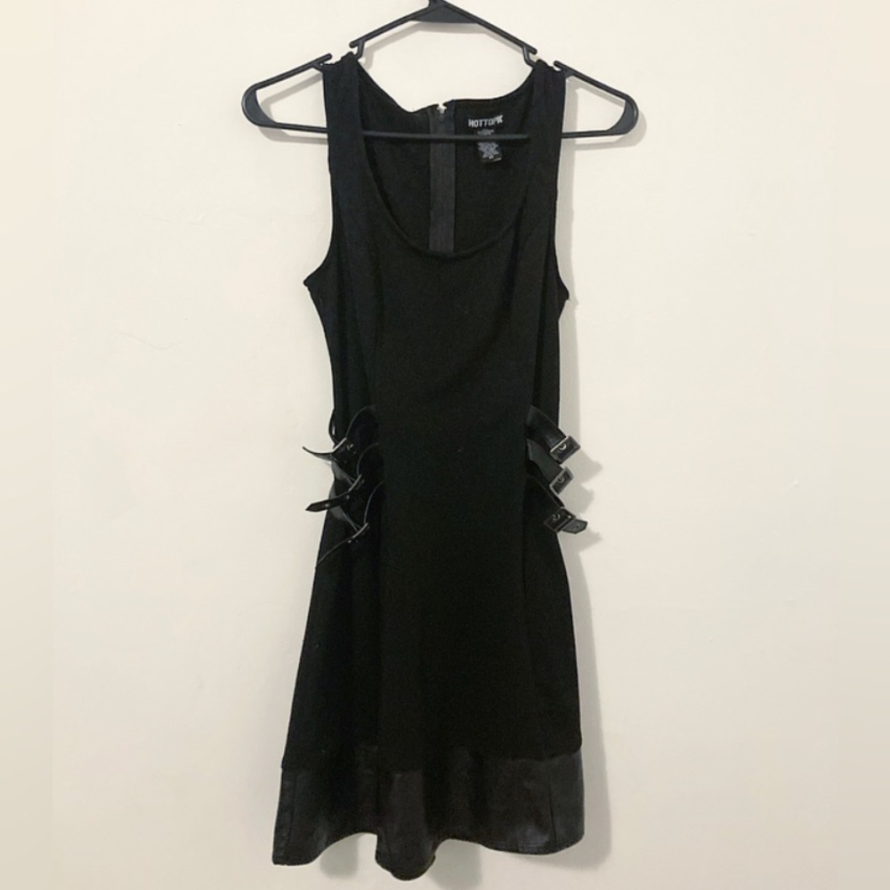 Sexy Black Dress with Side Buckles  - XS - Picture 2 of 3